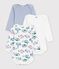 Setje van katoenen body's met lange mouw en Parijs-print voor baby's multicouleur