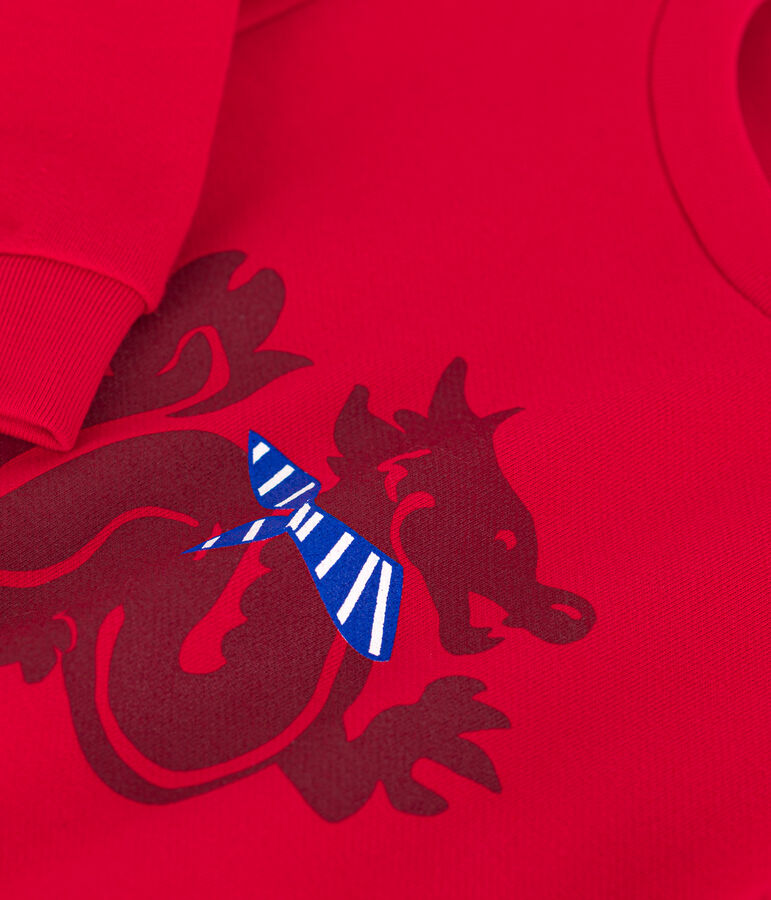 Sweater in fleece voor jongens rood CORRIDA