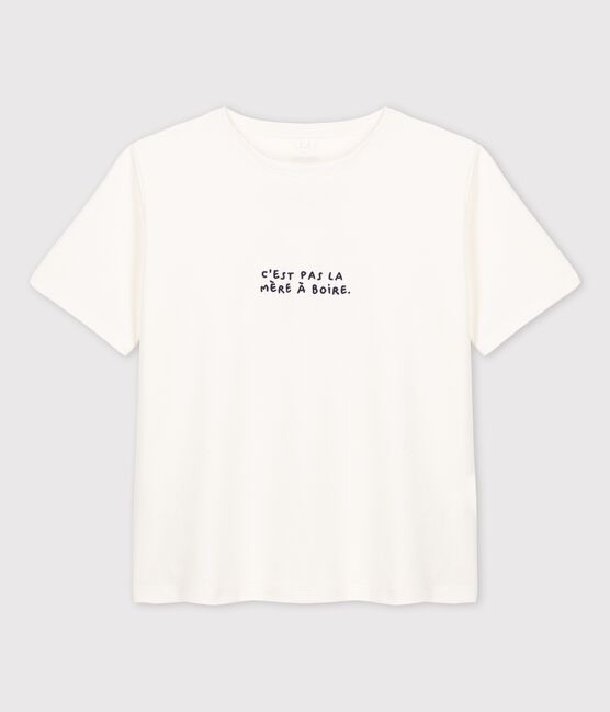 T-shirt Tajinebanane x Petit Bateau wit MARSHMALLOW