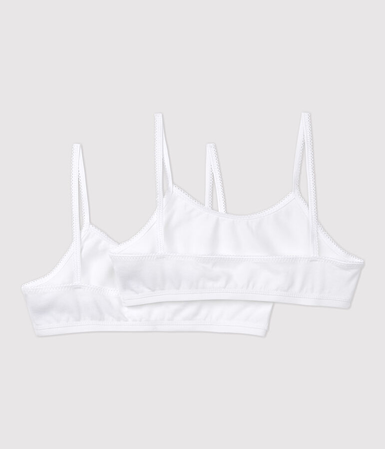Set van 2 witte brassi&egrave;res voor meisjes multicouleur