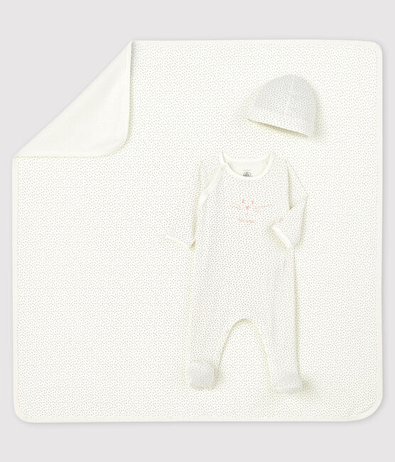Coffret cadeau naissance bébé fille en côte variante 1
