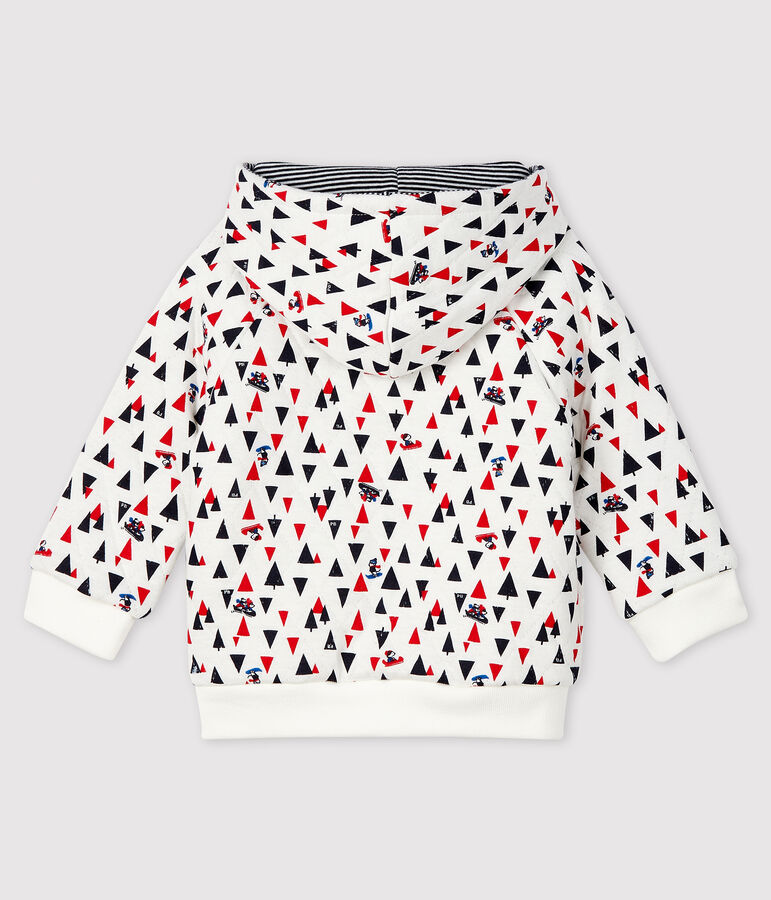 Sweatshirt met capuchon babyjongen wit/multicouleur
