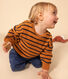 Sweatshirt in gestreepte bouclébadstof voor baby's
