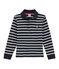 Jongenspolo met lange mouwen blauw SMOKING/beige COQUILLE
