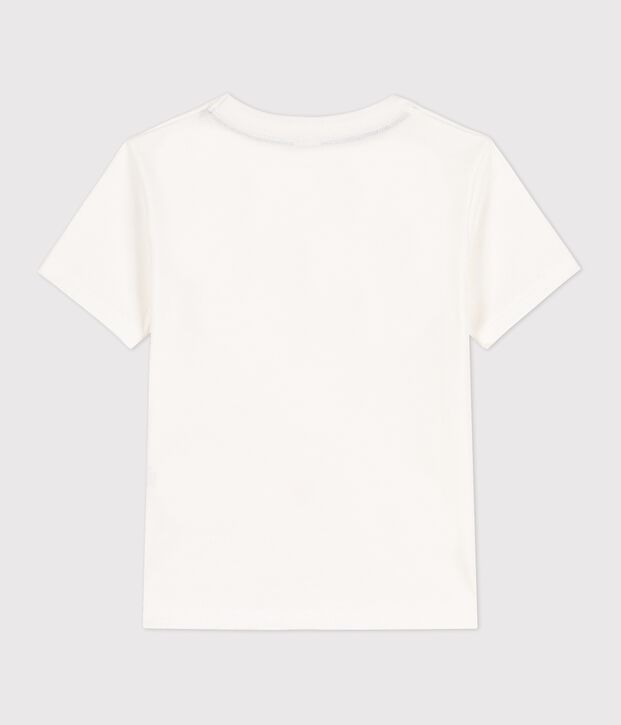 Katoenen T-shirt met korte mouwen voor jongens wit