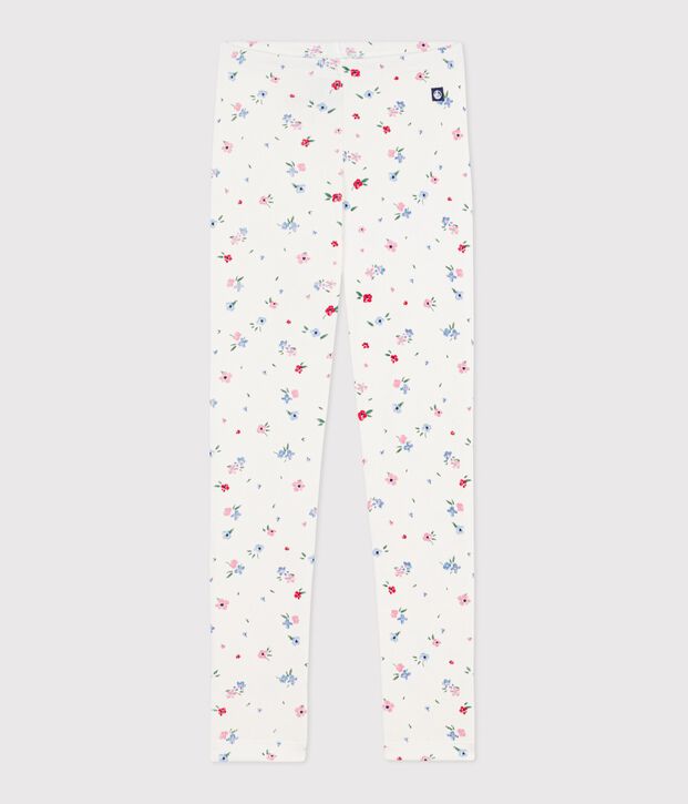 Legging van katoen met bloemenprint voor kinderen wit/multicouleur