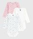 Setje met 5 katoenen body's met lange mouw en appelprint voor baby's