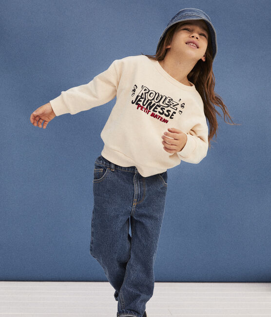 Sweatshirt imprimé en molleton enfant fille / garçon bleu SMOKING
