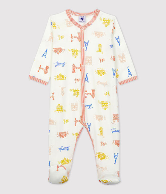 Dors-bien bébé imprimé Paris en coton blanc MARSHMALLOW/blanc MULTICO