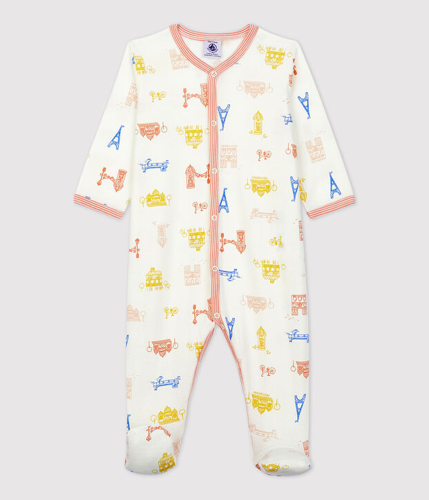 Dors-bien b&eacute;b&eacute; imprim&eacute; Paris en coton blanc/multicouleur
