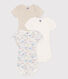 Set van 3 katoenen body's met korte mouwen en regenboogmotiefje voor baby's