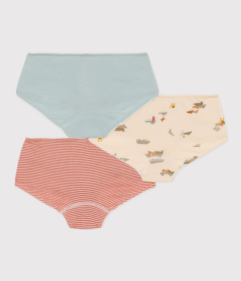 Lot de 3 shorties animaux en coton petite fille multicouleur