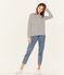 Iconische marinièretrui vrouwen beige COQUILLE/blauw SMOKING