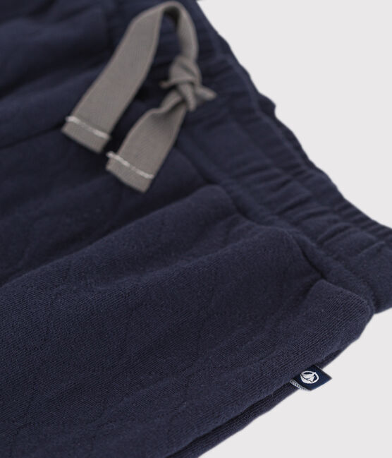 Jongensbroek in doorgestikte tubic blauw SMOKING