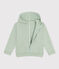 Sweatshirt met rits en kap in fleece voor jongens groen HERBIER