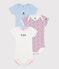 Setje met drie katoenen body's met korte mouw voor baby's multicouleur