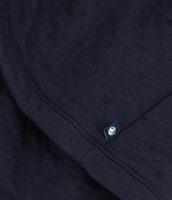 Effen meisjesjurk met lange mouwen blauw SMOKING