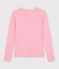 Dames-T-shirt van effen katoen met lange mouwen CHARMI