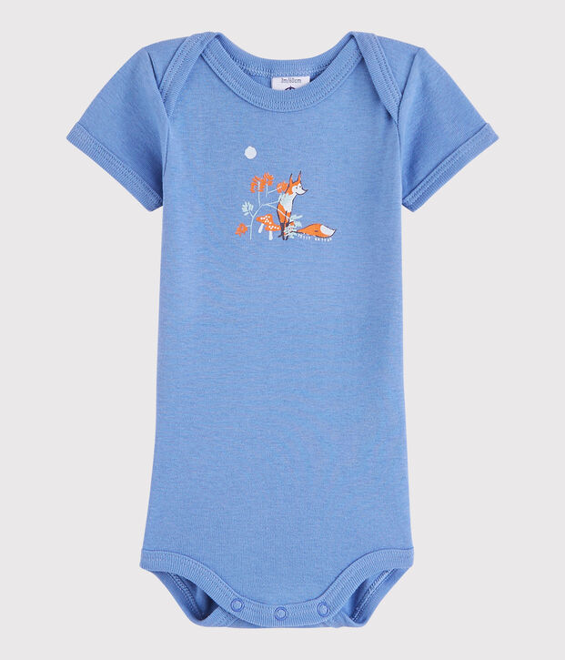 Rompertje met korte mouwen babymeisje - babyjongen blauw