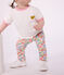 Legging b&eacute;b&eacute; en coton imprim&eacute; fleurs blanc/multicouleur