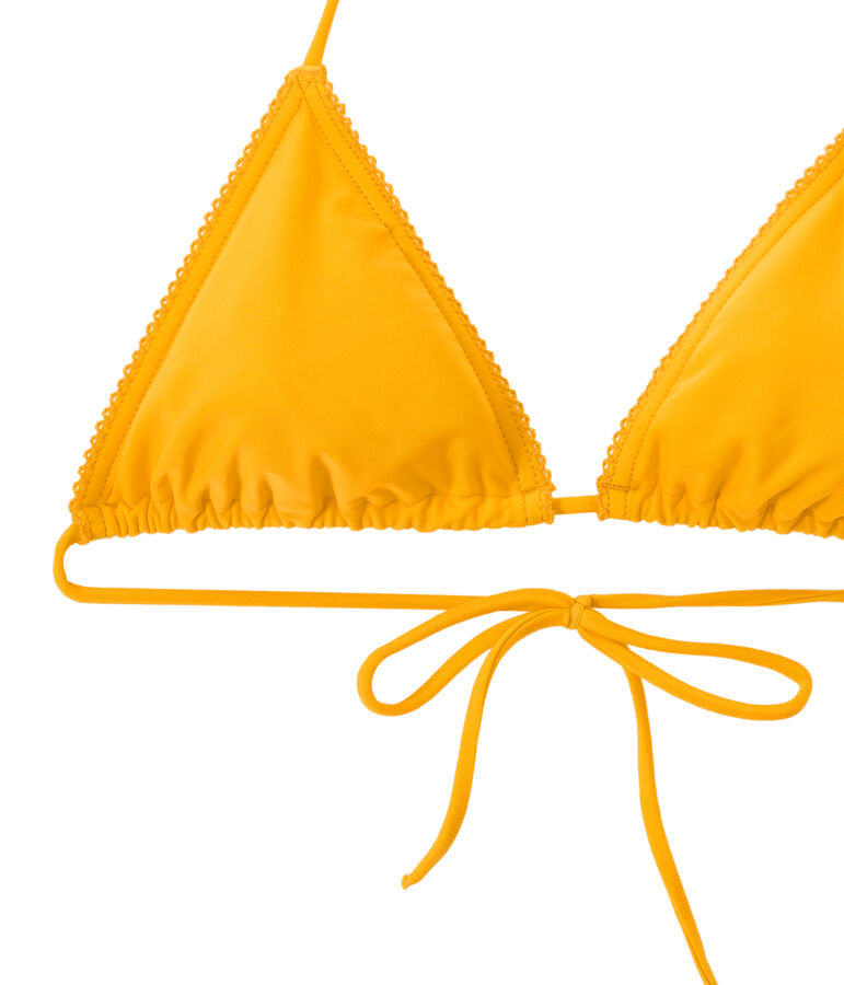 Maillot de bain femme 2 pi&egrave;ces uni jaune