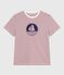 Tee-shirt femme le droit en coton manches courtes rouge MILK/ AMARANTE