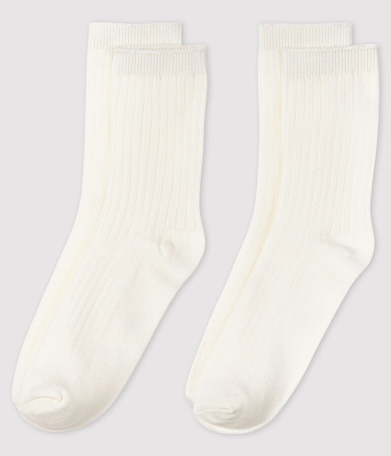 Lot de 2 de paires de chaussettes gar&ccedil;on blanc