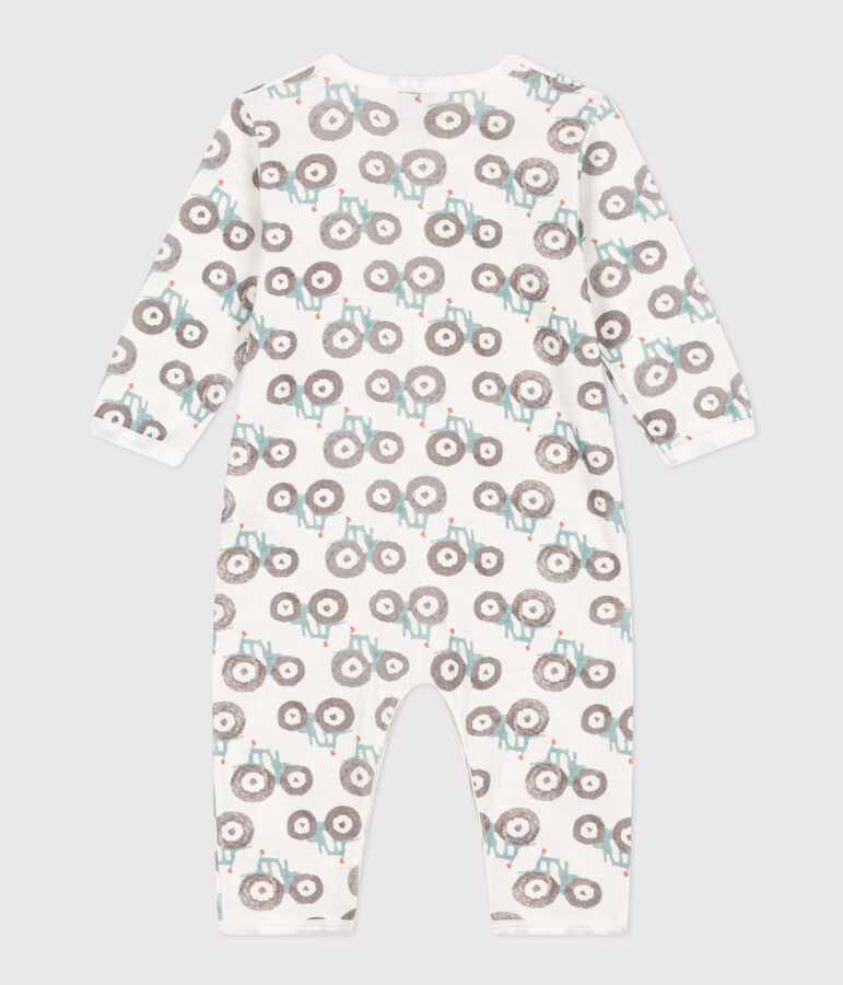 Pyjama b&eacute;b&eacute; sans pieds en coton blanc/multicouleur