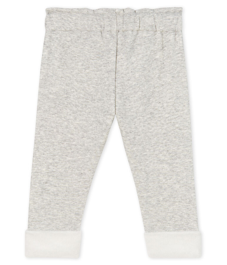 Broek van fluweel-mesh babymeisje grijs
