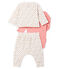 Ensemble trois pièces bébé fille en côte blanc MARSHMALLOW/blanc MULTICO