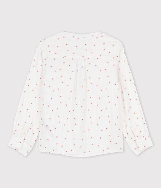 Chemise imprimée en gaze de coton enfant garçon blanc MARSHMALLOW/rouge OMBRIE