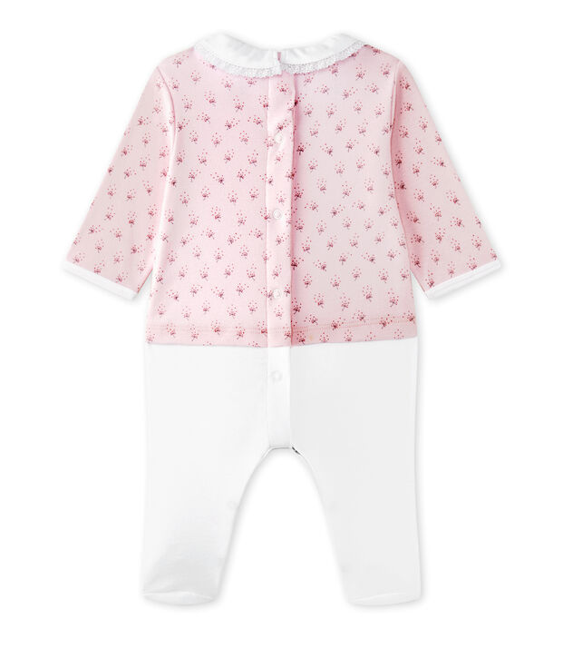 Hemdoverall uit twee stoffen voor babymeisjes roze/multicouleur