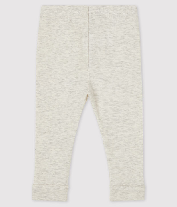 Legging b&eacute;b&eacute; fille en c&ocirc;te 1x1 unie beige chin&eacute;