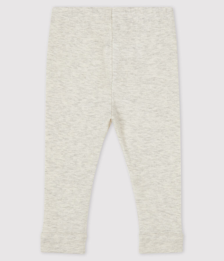 Effen legging van 1x1 ribstof babymeisje. beige MONTELIMAR CHINE