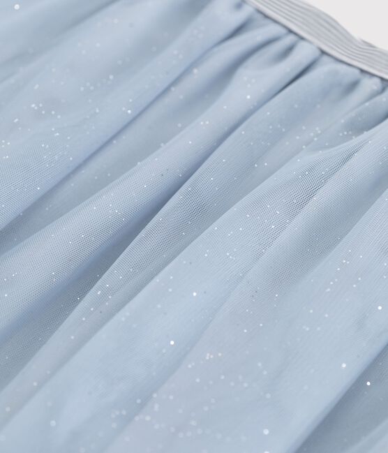 Effen rok van tule met pailletjes voor kinderen blauw CO2/ ARGENT
