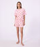 Pyjama short femme en coton imprim&eacute; c&oelig;ur rose/orange