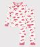 Pyjama ajusté en coton enfant blanc MARSHMALLOW/rouge PEPS