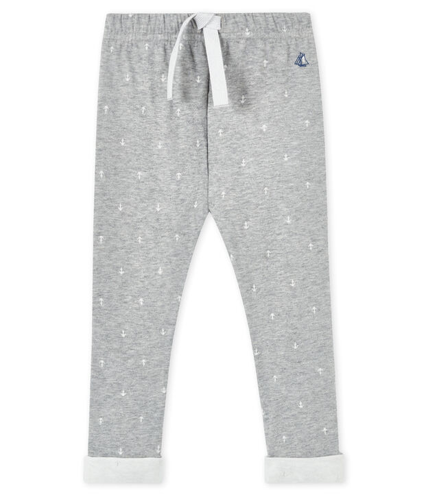 Gestreepte broek voor babyjongens grijs/wit