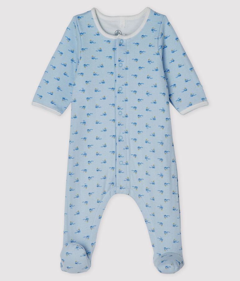 Bodyjama b&eacute;b&eacute; en tubique bleu FRAICHEUR/blanc MULTICO