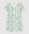 Katoenen/linnen playsuit met cactus voor baby's wit MARSHMALLOW/wit MULTICO