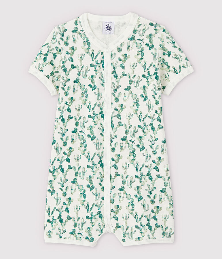 Combicourt cactus b&eacute;b&eacute; en coton/lin blanc/multicouleur