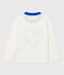 Tee-shirt manches longues en coton enfant garçon blanc MARSHMALLOW
