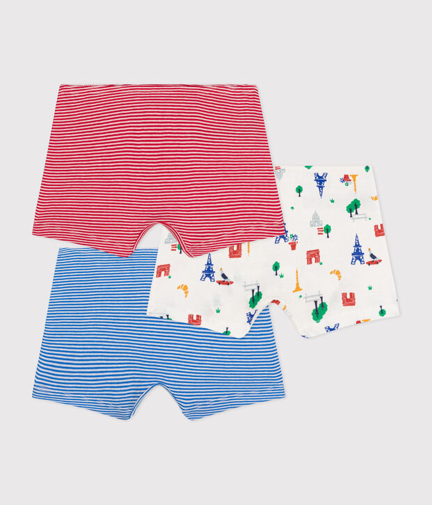 Lot de 3 shorties Paris en coton enfant multicouleur