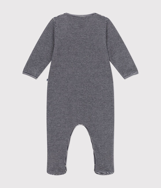 Pyjama en velours bébé bleu SMOKING/blanc MARSHMALLOW