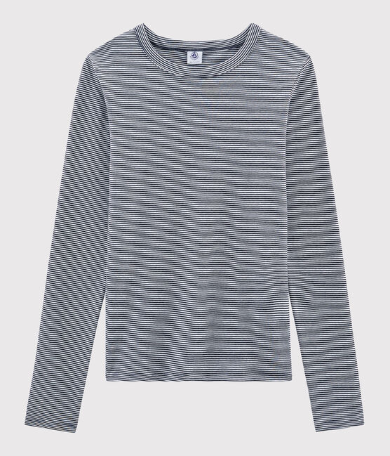 Iconisch Dames T-shirt met ronde hals blauw SMOKING/wit MARSHMALLOW