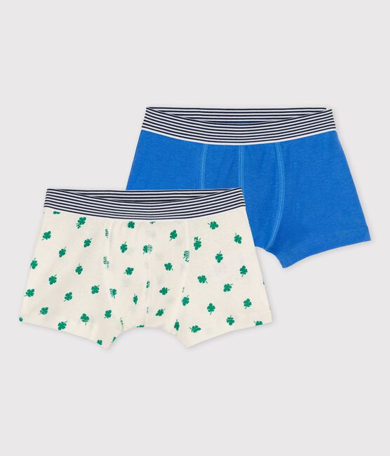 Lot de 2 boxers petit garçon palmes en coton et lin variante 1