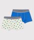 Lot de 2 boxers petit garçon palmes en coton et lin