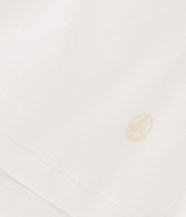 L'ICONIQUE, T-shirt voor dames met cocottesteek in katoen wit