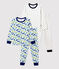 Lot de 2 pyjamas imprimés étoiles et panthères petit garçon en coton variante 1