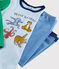 Jongenspyjama van ribtricot met dieren en yoga blauw ALASKA/wit MULTICO